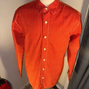 Men's Tommy Bahamas Orange medium Striped Shirt(119)